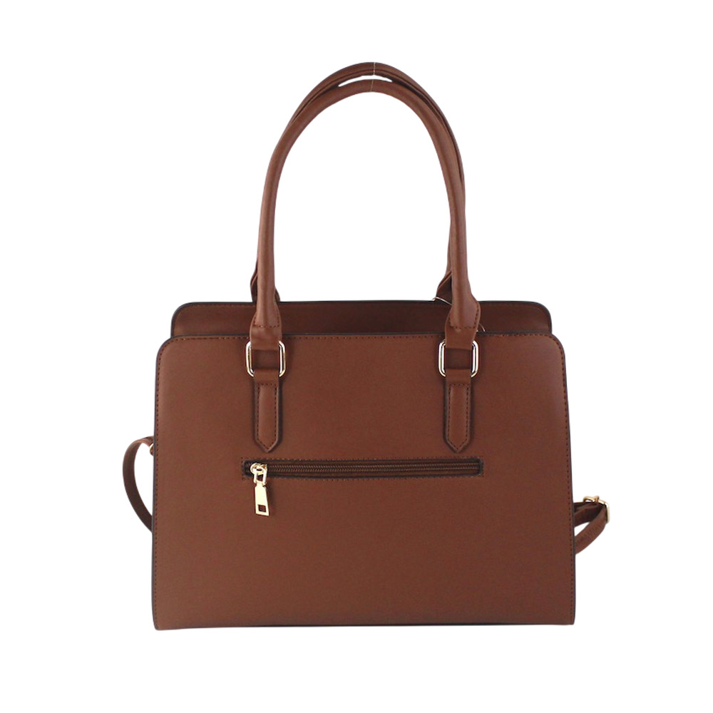 AR New York Satchel 2in1 Handbag Women Brown PU Structured Shoulder Bag NWT - Picture 8 of 16